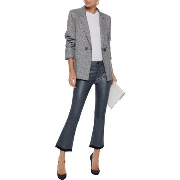 RtA Pants - RtA Kiki Metallic Leather Kick-Flare Pants | 27